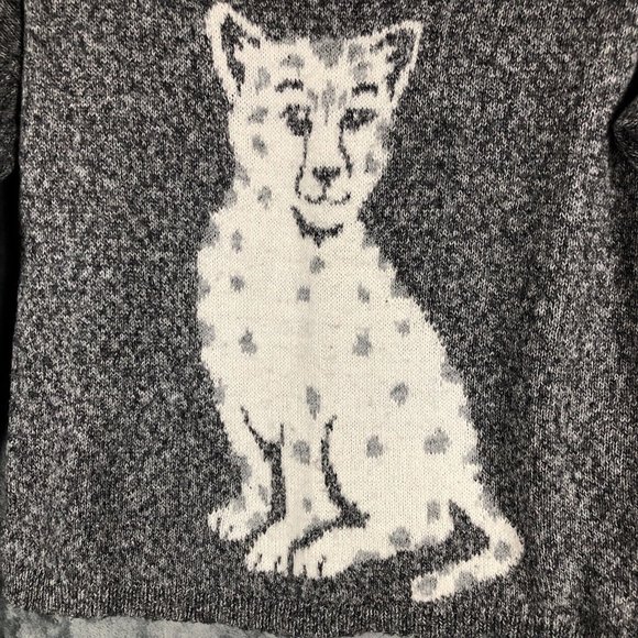 Hollister Woman’s Sweater Baby Leopard Grey Long Sleeve Pullover Size Medium - Picture 4 of 11